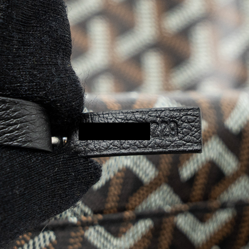 GOYARD SAINT LOUIS PM TOTE BAG GOYARDLINE CANVAS BLACK SHW