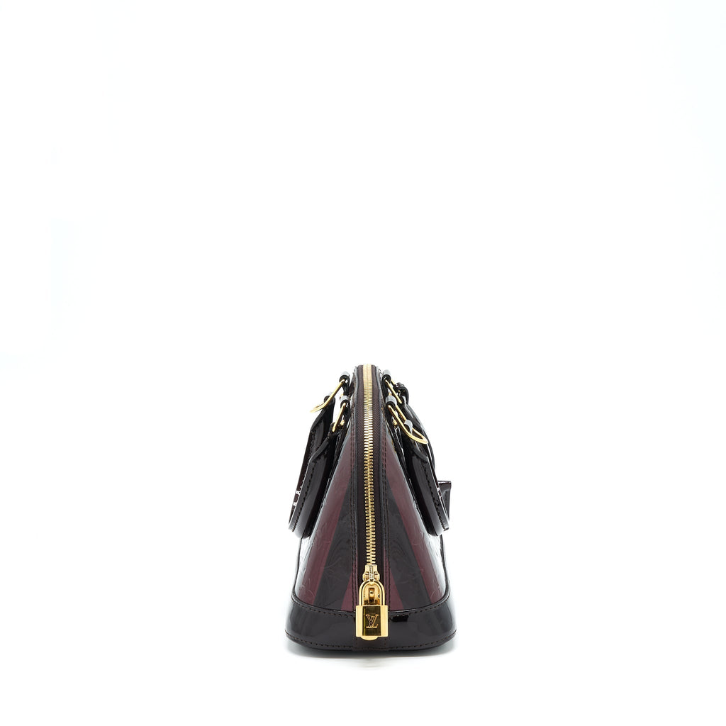 LOUIS VUITTON ALMA BB PATENT AMARANTE RAYE GHW