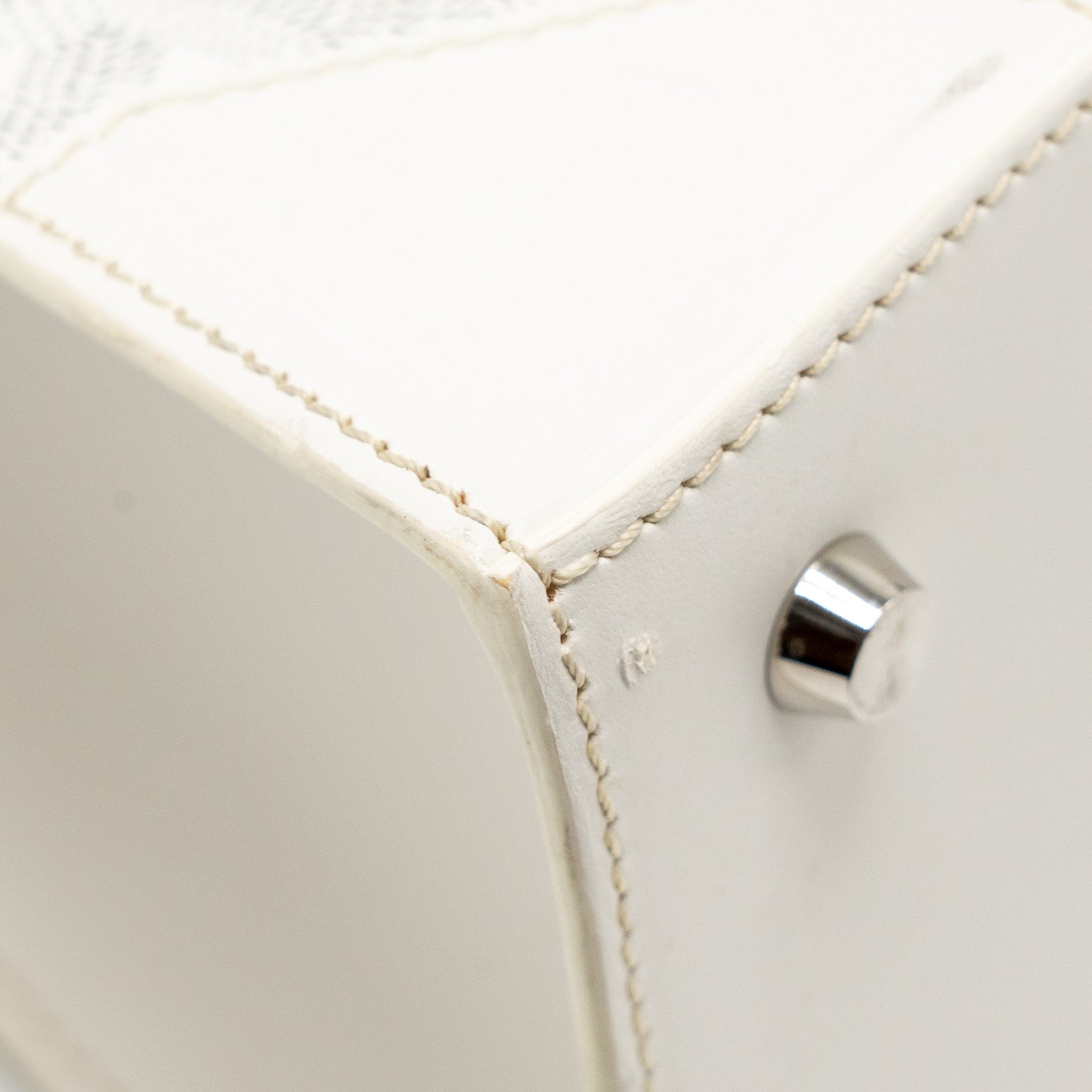 GOYARD STRUCTURED SAIGON PM CALFSKIN / CANVAS WHITE SHW