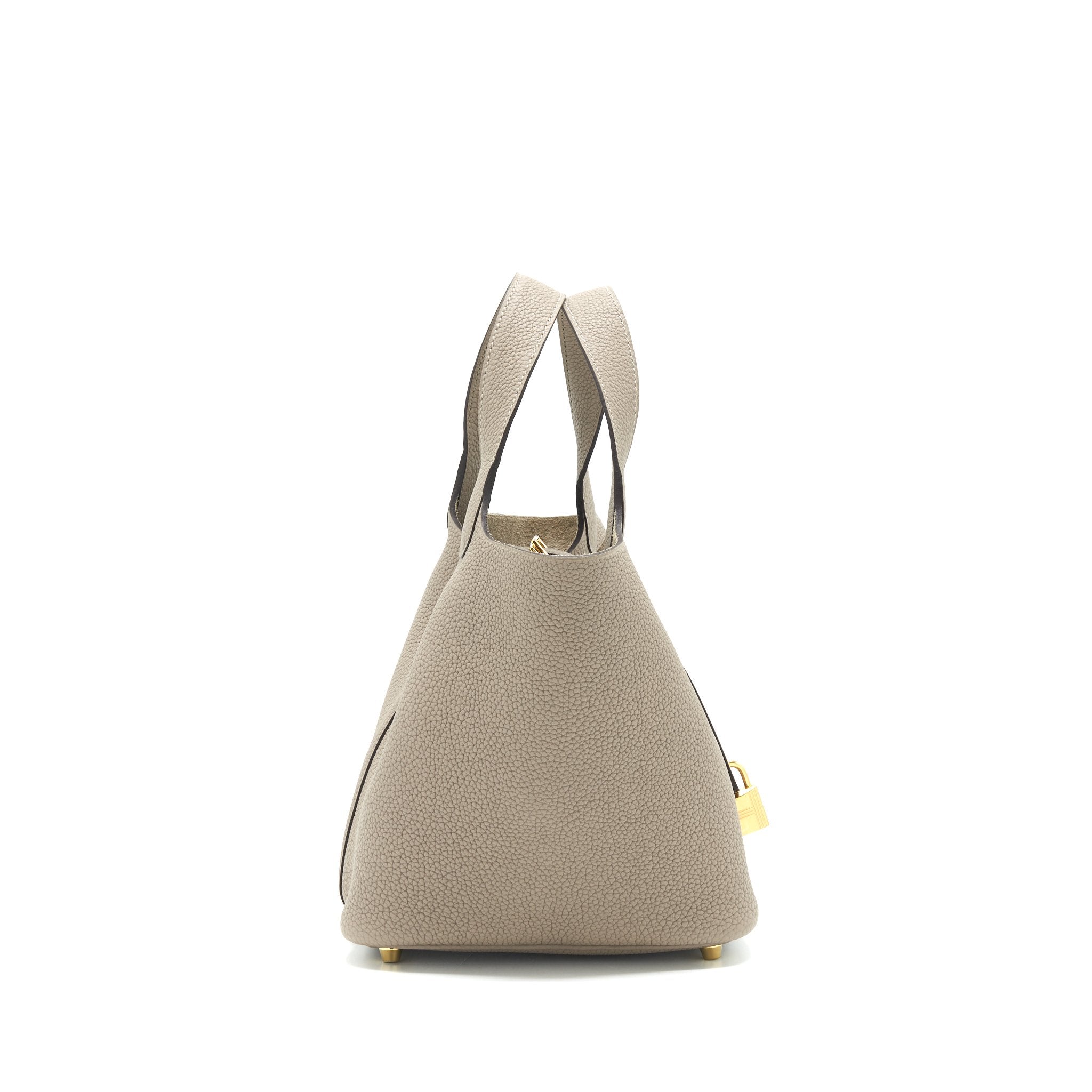 HERMES PICOTIN 18 LOCK BAG TAURILLON MAURICE M8 GRIS ASPHALTE GHW