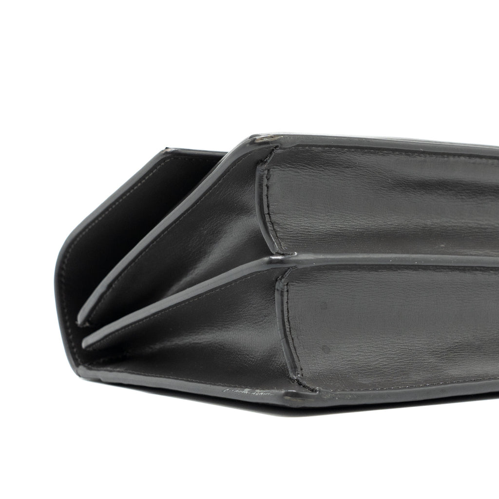 SAINT LAURENT MEDIUM SUNSET CHAIN BAG CALFSKIN DARK GREY RUTHENIUM HARDWARE