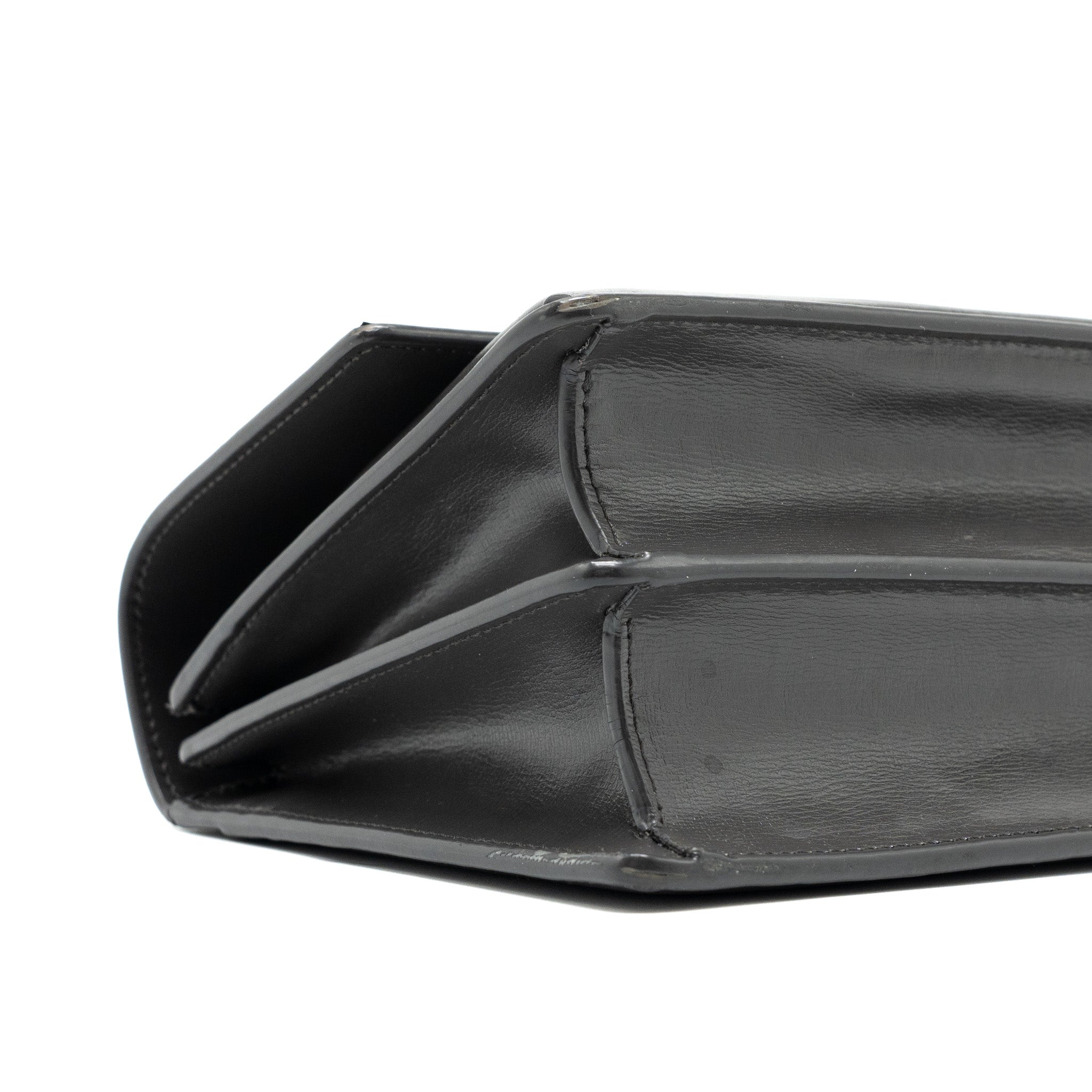 SAINT LAURENT MEDIUM SUNSET CHAIN BAG CALFSKIN DARK GREY RUTHENIUM HARDWARE