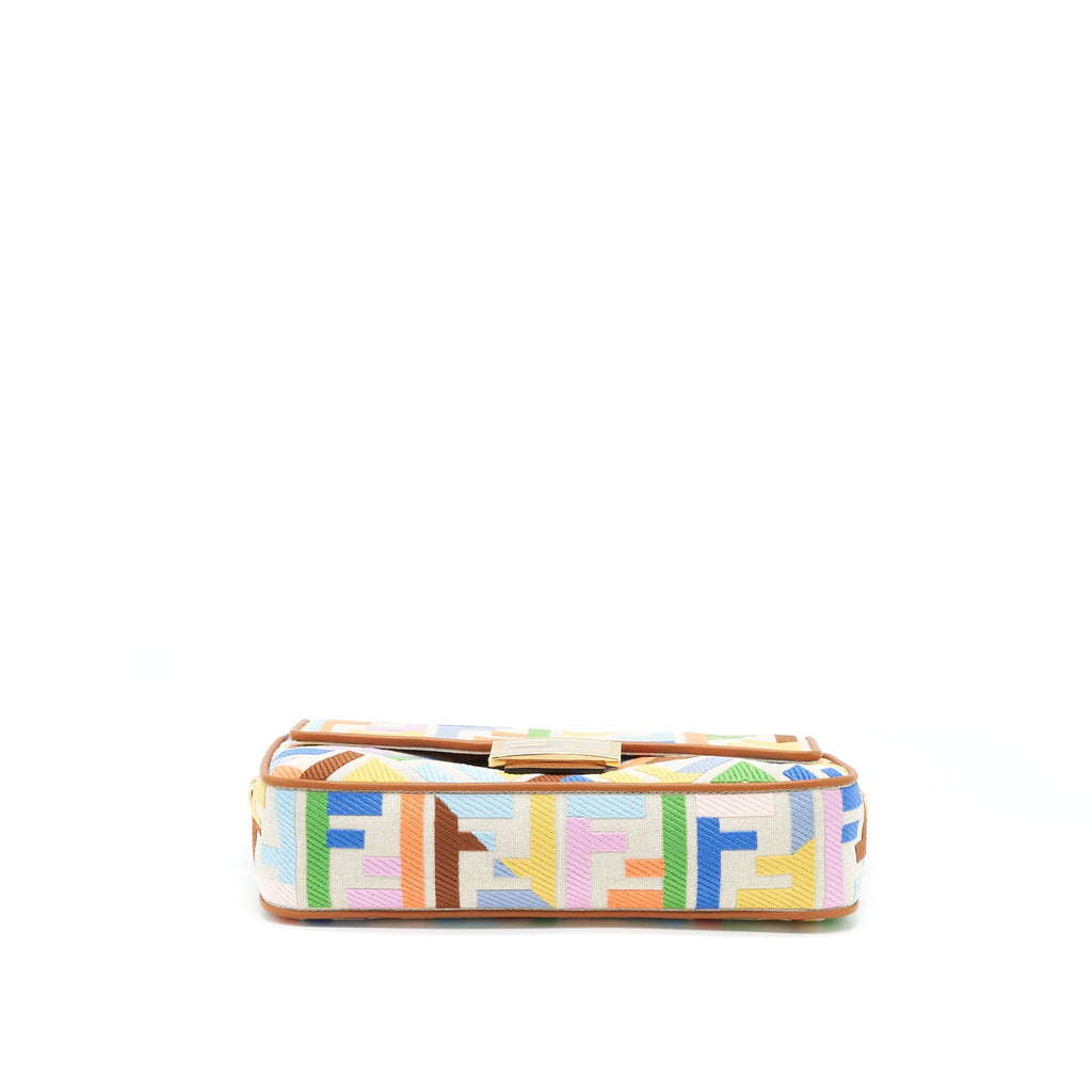 FENDI BAGUETTE BAG IN FF MOTIF CANVAS MULTICOLOUR