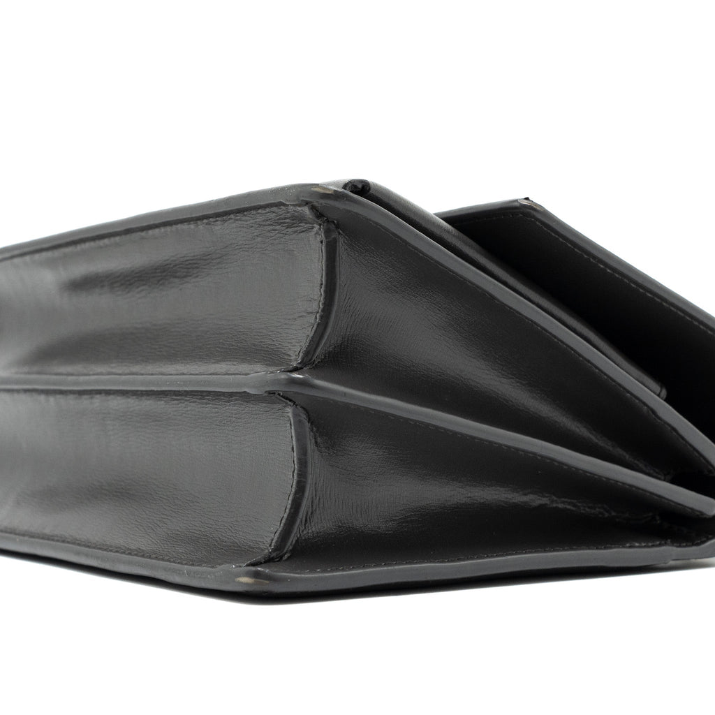 SAINT LAURENT MEDIUM SUNSET CHAIN BAG CALFSKIN DARK GREY RUTHENIUM HARDWARE