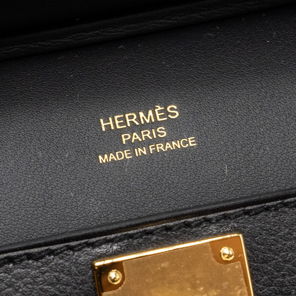 HERMES MINI JYPSIERE EVERGRAIN BLACK GHW