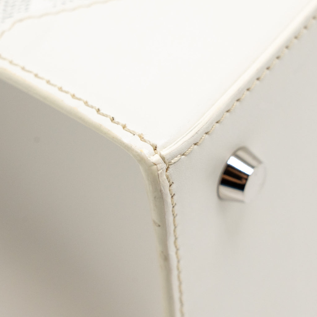 GOYARD STRUCTURED SAIGON PM CALFSKIN / CANVAS WHITE SHW
