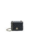 CHANEL MINI SQUARE FLAP BAG LAMBSKIN BLACK GHW (MICROCHIP)