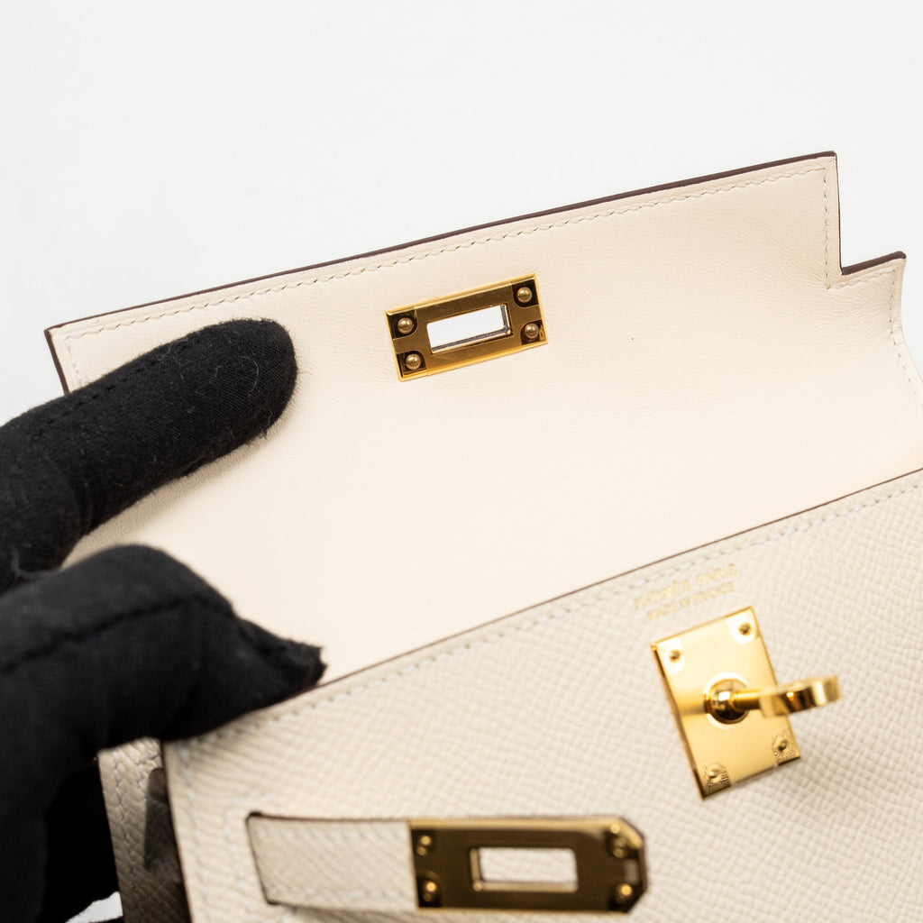 HERMES MINI KELLY II EPSOM NATA GHW