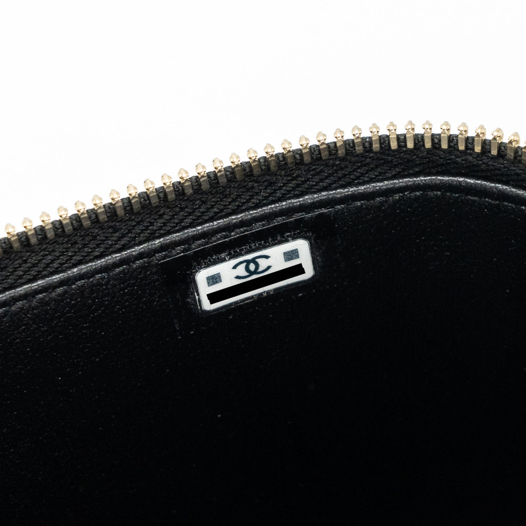 CHANEL TOP HANDLE LONG VANITY WITH CHAIN LAMBSKIN BLACK LGHW(MICROCHIP)