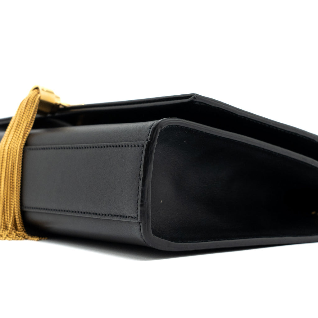 SAINT LAUREN MEDIUM KATE WITH TASSEL CALFSKIN BLACK GHW