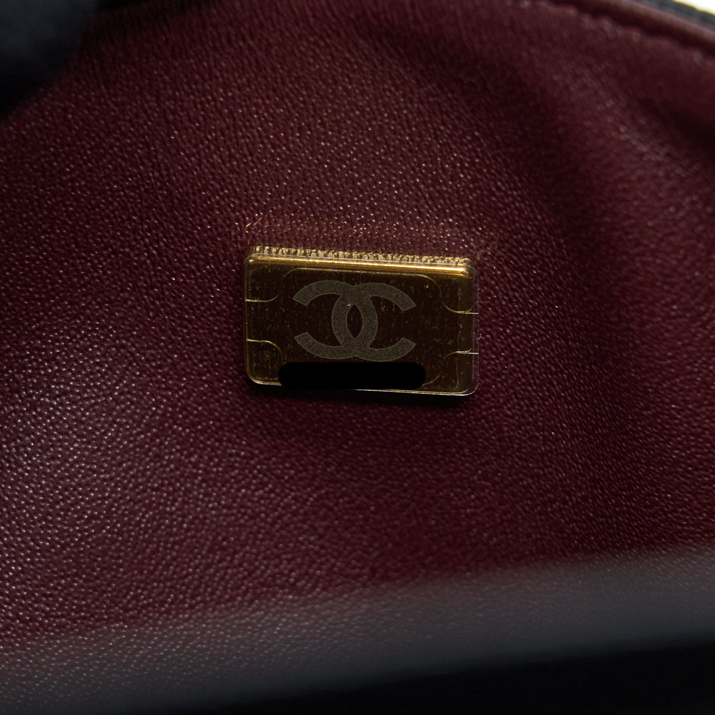 CHANEL SMALL CLASSIC DOUBLE FLAP BAG CAVIAR BLACK GHW (MICROCHIP)