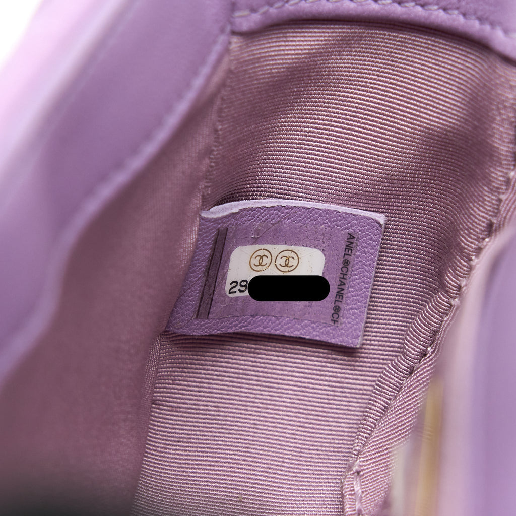 CHANEL 19 WAIST BAG QUILTED JERSEY/ LAMBSKIN LIGHT PURPLE MULTICOLOUR HARDWARE