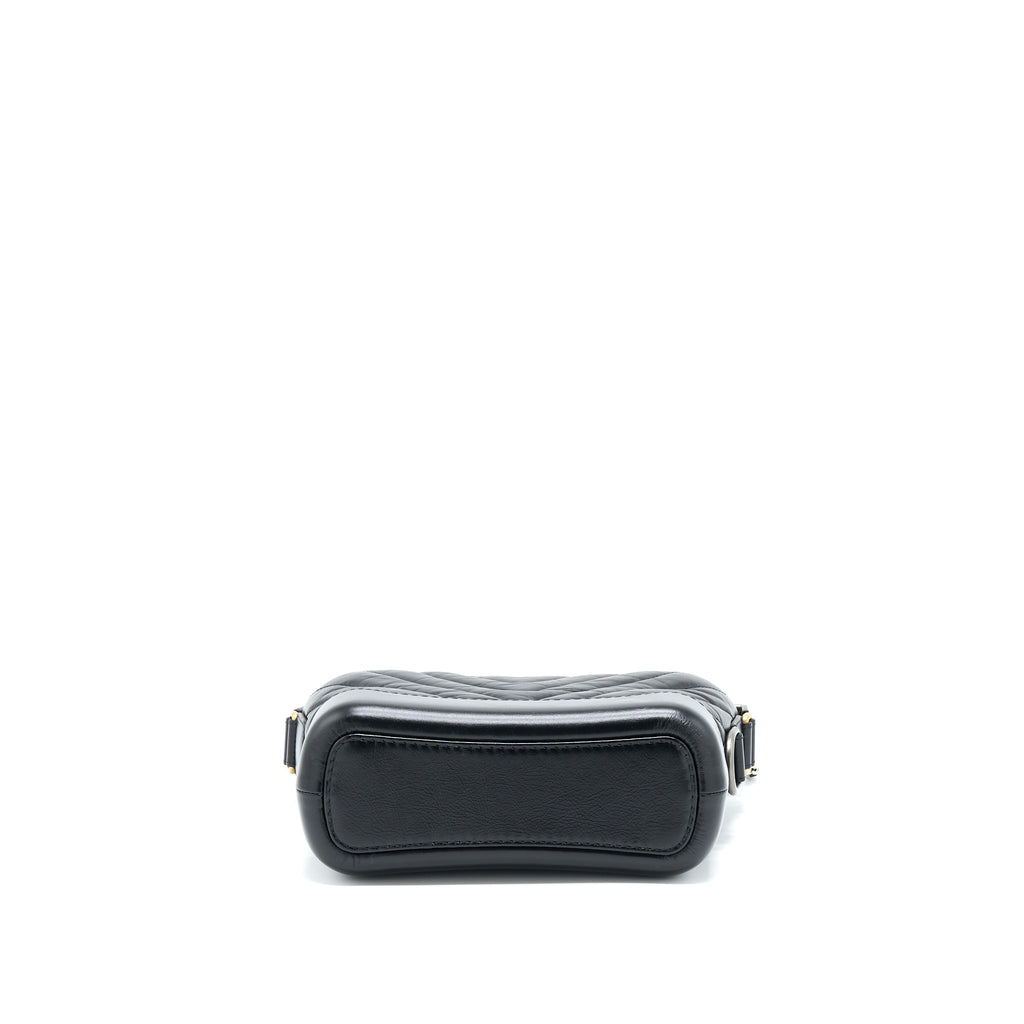 CHANEL CHEVRON SMALL GABRIELLE HOBO BAG BLACK MULTICOLOUR HARDWARE