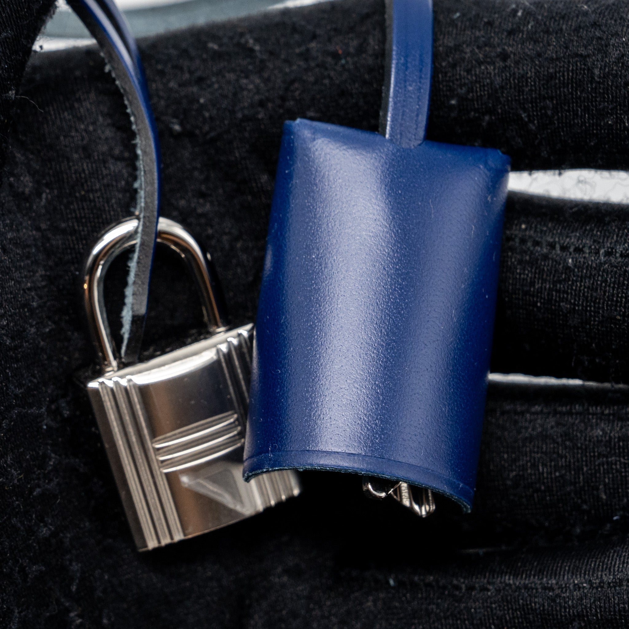 HERMES HERBAG 31 ZIP BAG CANVAS/ HUNTER LEATHER BLUE BILLARD / BLUE SAPHIR SHW