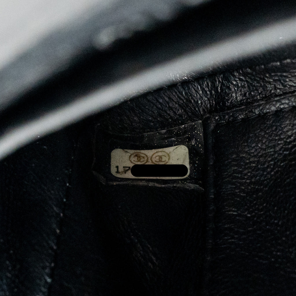 CHANEL CC MINI FLAP BAG PATENT BLACK SHW
