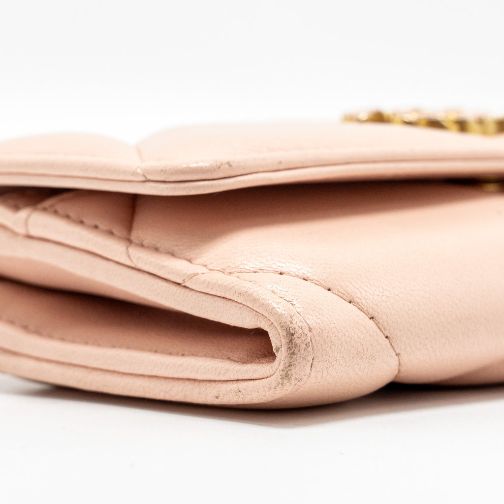 CHANEL 19 LONG FLAP WALLET LAMBSKIN PINK GHW (MICROCHIP)