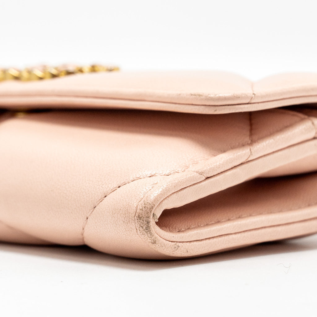 CHANEL 19 LONG FLAP WALLET LAMBSKIN PINK GHW (MICROCHIP)