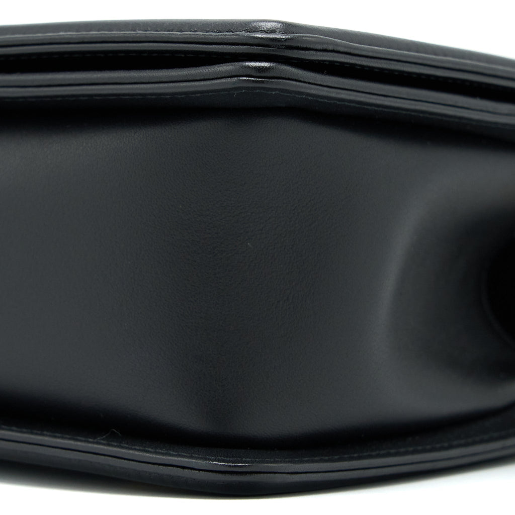 CHANEL MEDIUM BOY BAG LAMBSKIN BLACK BRUSHED GHW