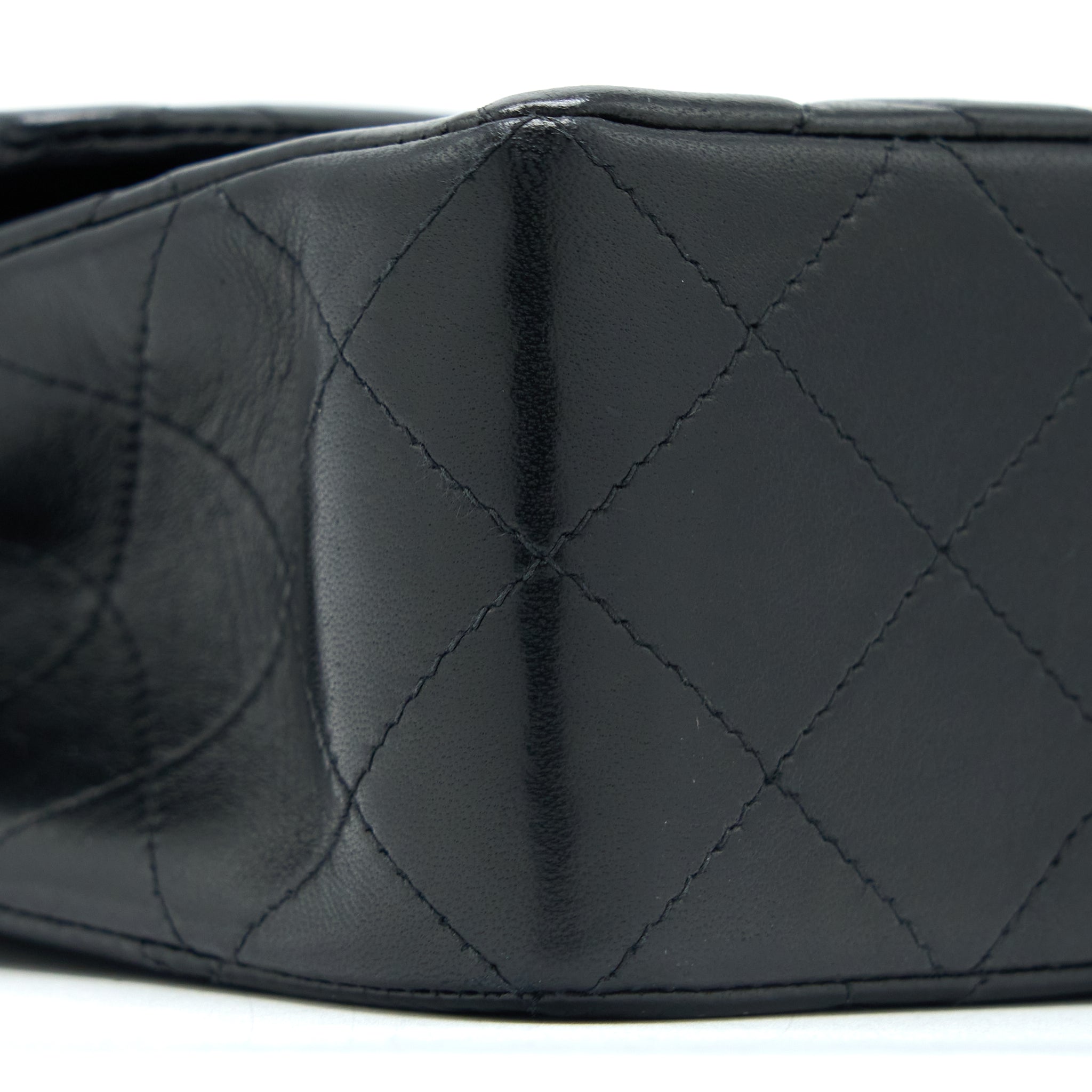 CHANEL VINTAGE SMALL CLASSIC DOUBLE FLAP BAG LAMBSKIN BLACK GHW