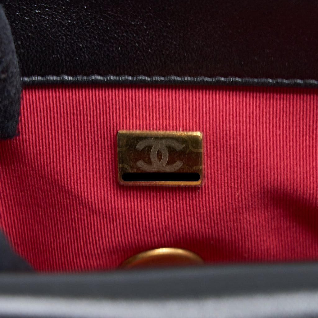 CHANEL SMALL 19 BAG LAMBSKIN BLACK MULTICOLOUR HARDWARE