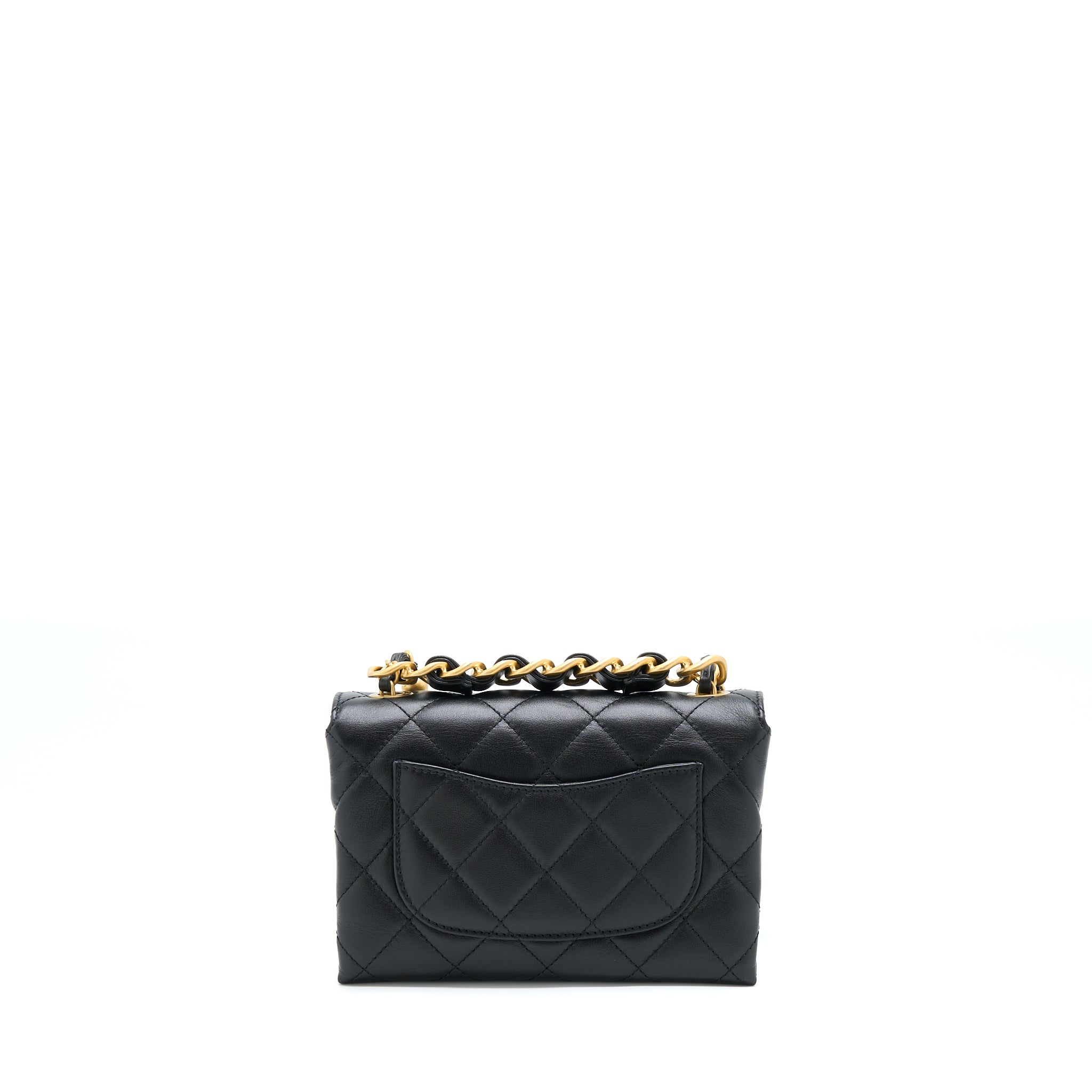 CHANEL 22S SEASONAL FLAP BAG CALFSKIN BLACK BRUSHED GHW