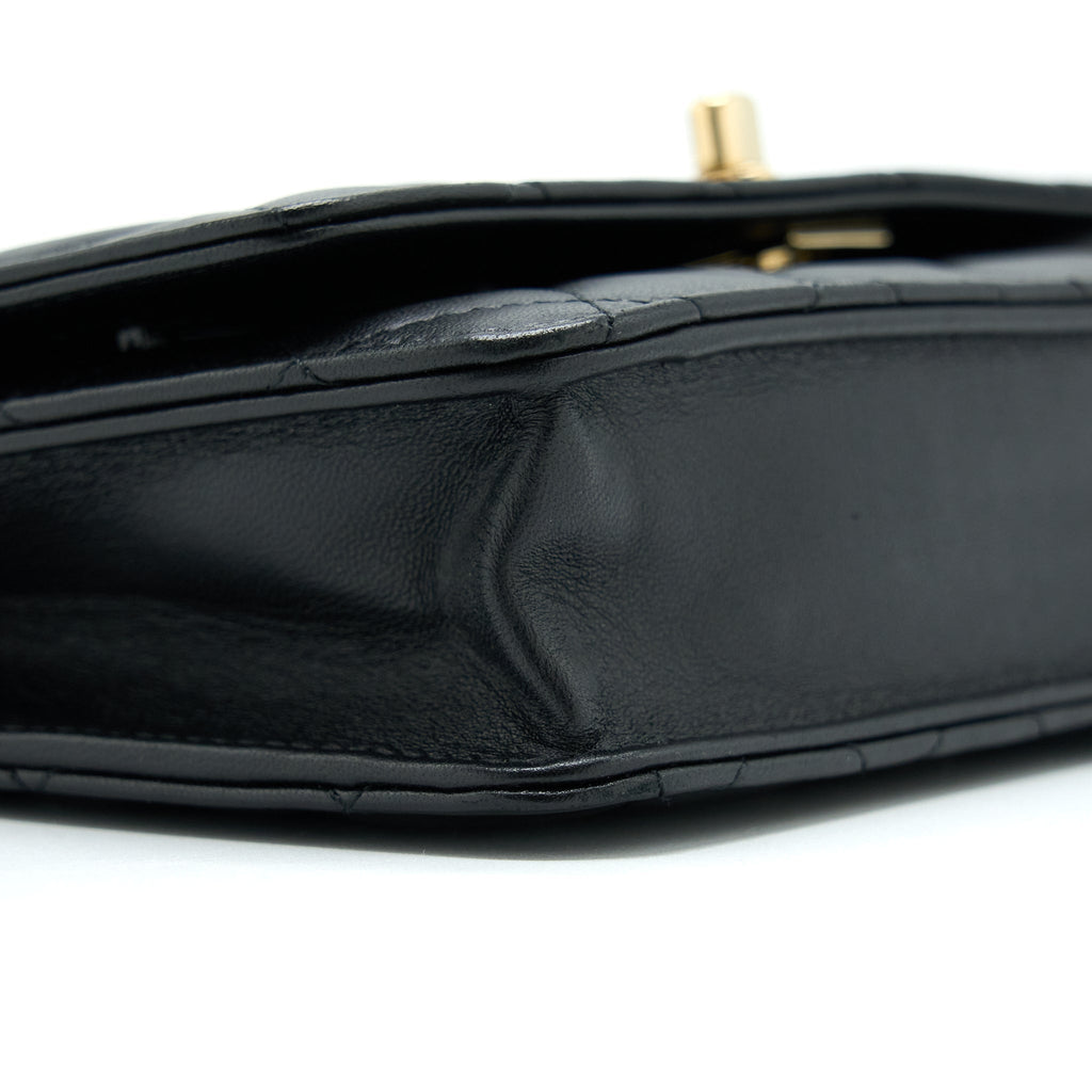 CHANEL TRENDY CC WALLET ON CHAIN LAMBSKIN BLACK GHW