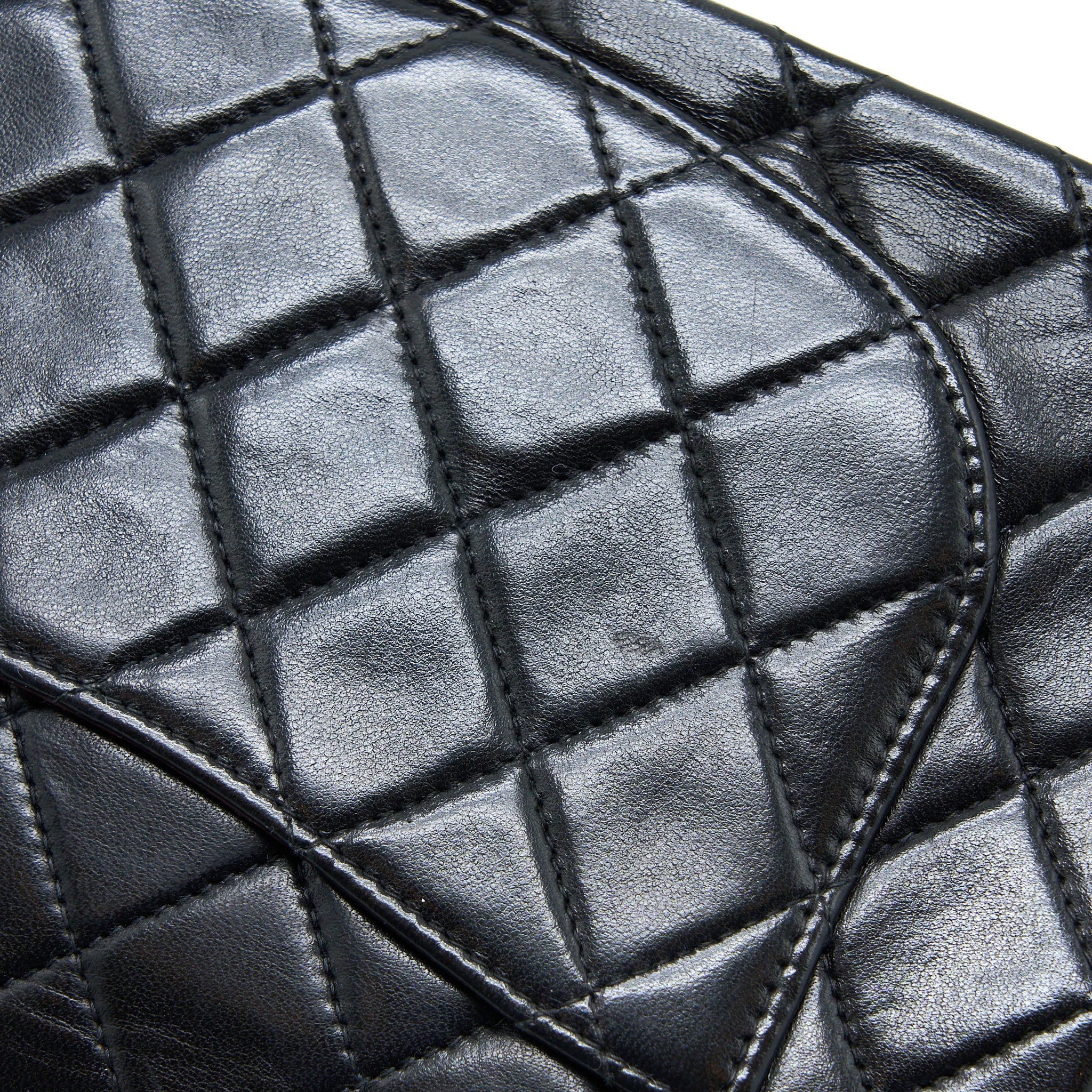 CHANEL VINTAGE SMALL CLASSIC DOUBLE FLAP BAG LAMBSKIN BLACK GHW