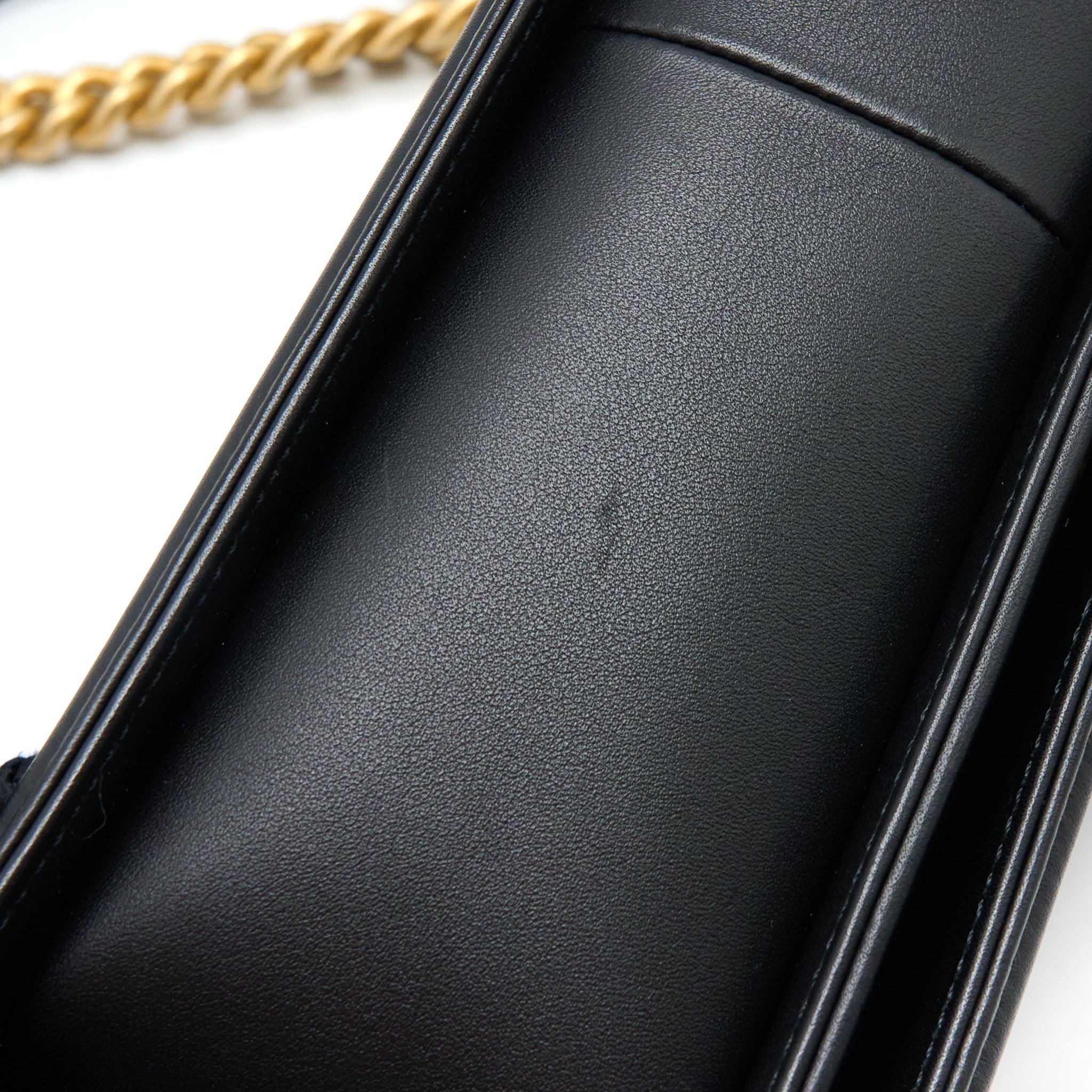 CHANEL MEDIUM BOY BAG LAMBSKIN BLACK BRUSHED GHW