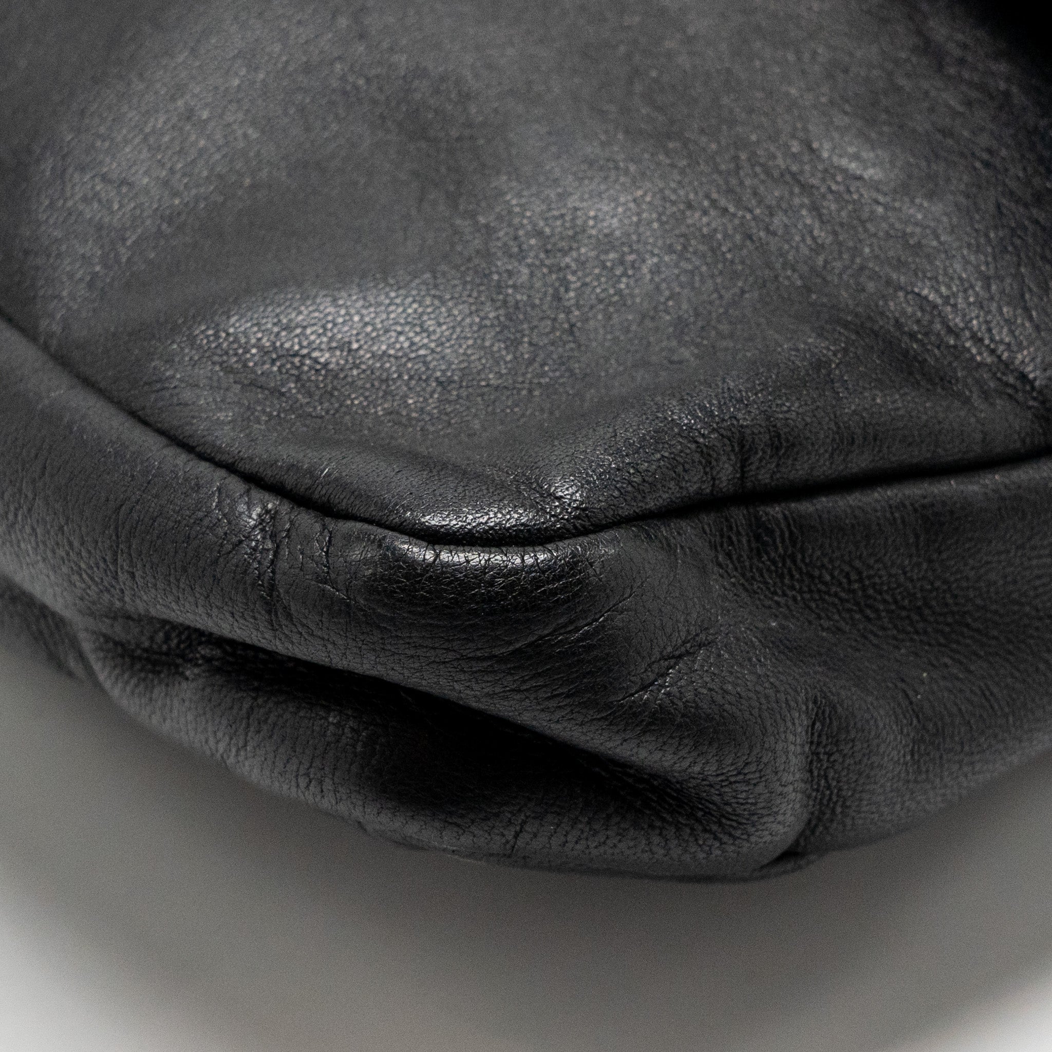 MIU MIU LARGE FLAP SHOULDER BAG LAMBSKIN BLACK SHW