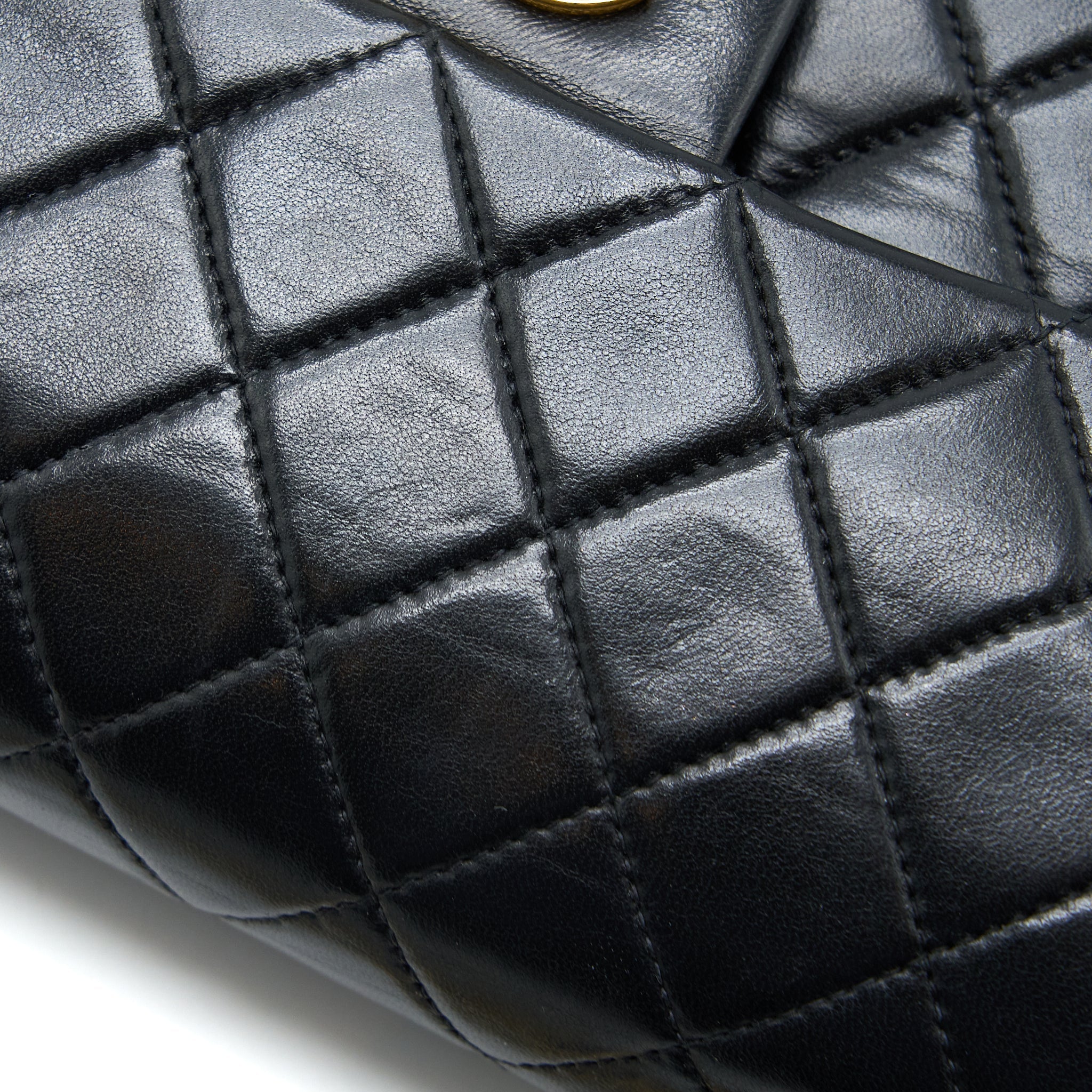 CHANEL VINTAGE SMALL CLASSIC DOUBLE FLAP BAG LAMBSKIN BLACK GHW