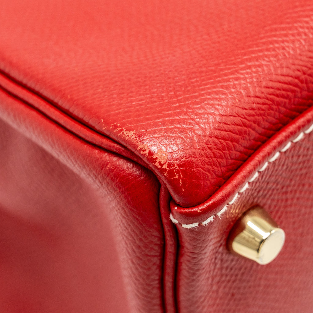 HERMES KELLY 32 EPSOM Q5 ROUGE CASAQUE / 1P COLVERT LGHW SQUARE P