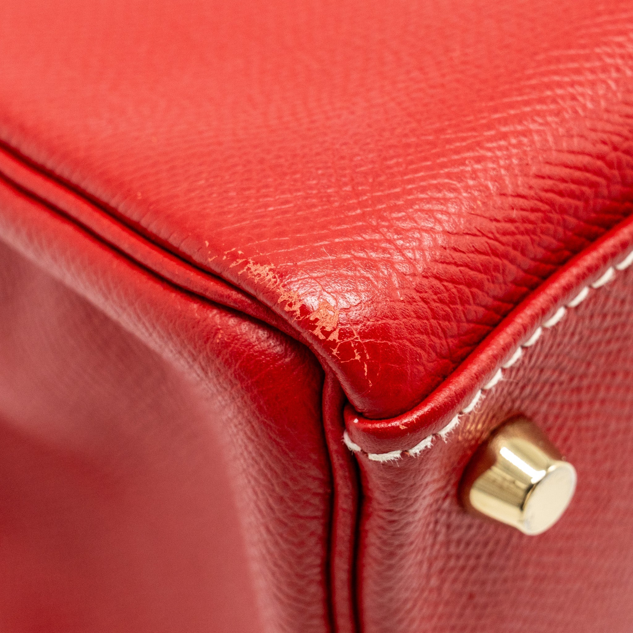 HERMES KELLY 32 EPSOM Q5 ROUGE CASAQUE / 1P COLVERT LGHW SQUARE P