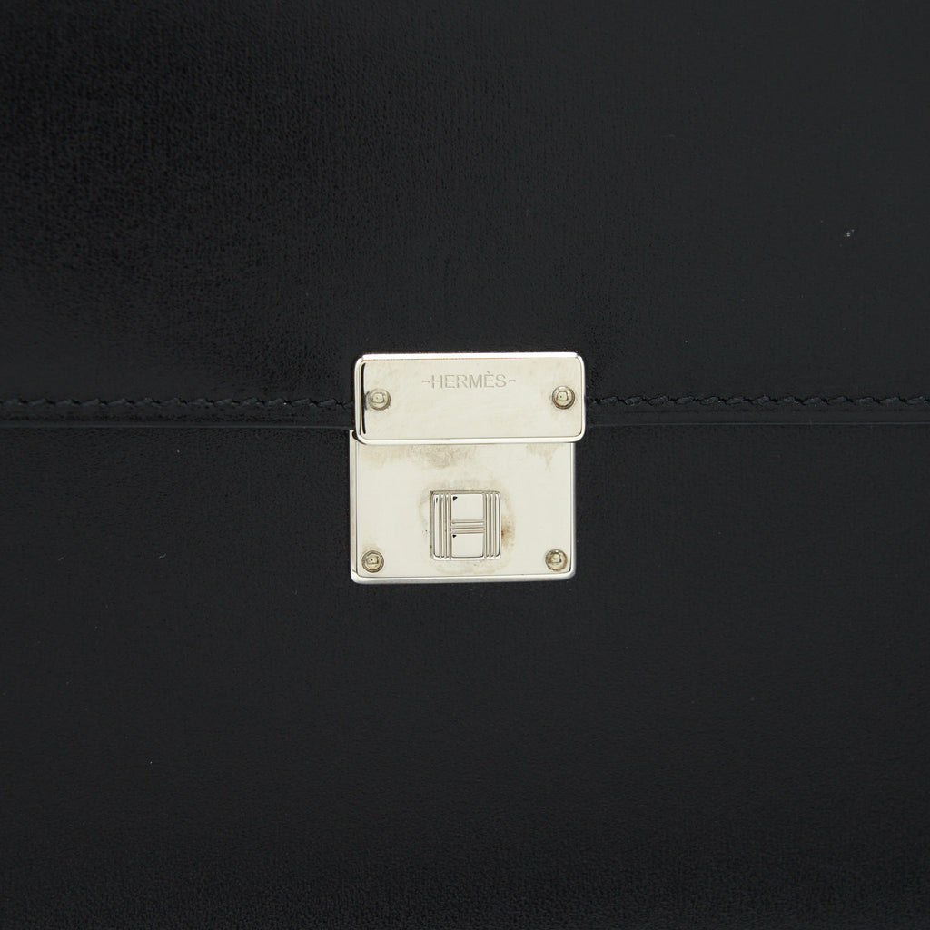 HERMES CLIC 16 WALLET BOX CALFSKIN BLACK SHW