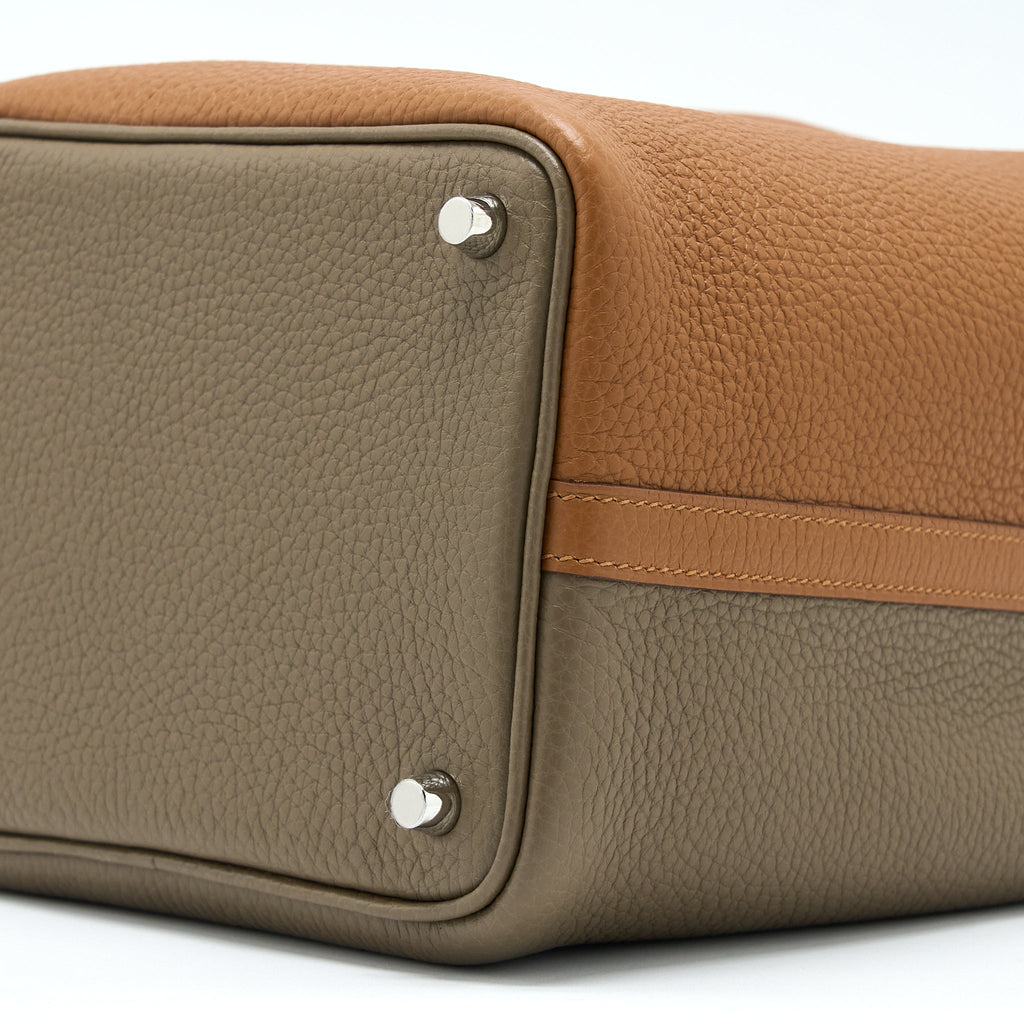HERMES PICOTIN 18 LOCK BAG CLEMENCE GOLD/ETOUPE/NATA SHW