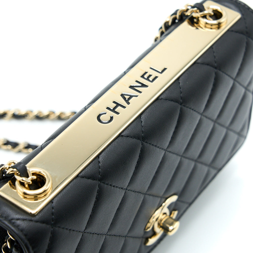 CHANEL TRENDY CC WALLET ON CHAIN LAMBSKIN BLACK GHW