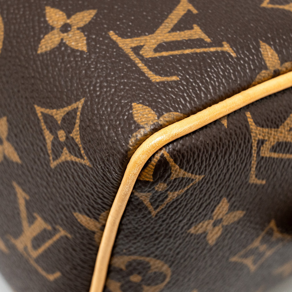 LOUIS VUITTON SPEEDY BANDOULIERE 20 MONOGRAM CANVAS WITH BLACK STRAP GHW