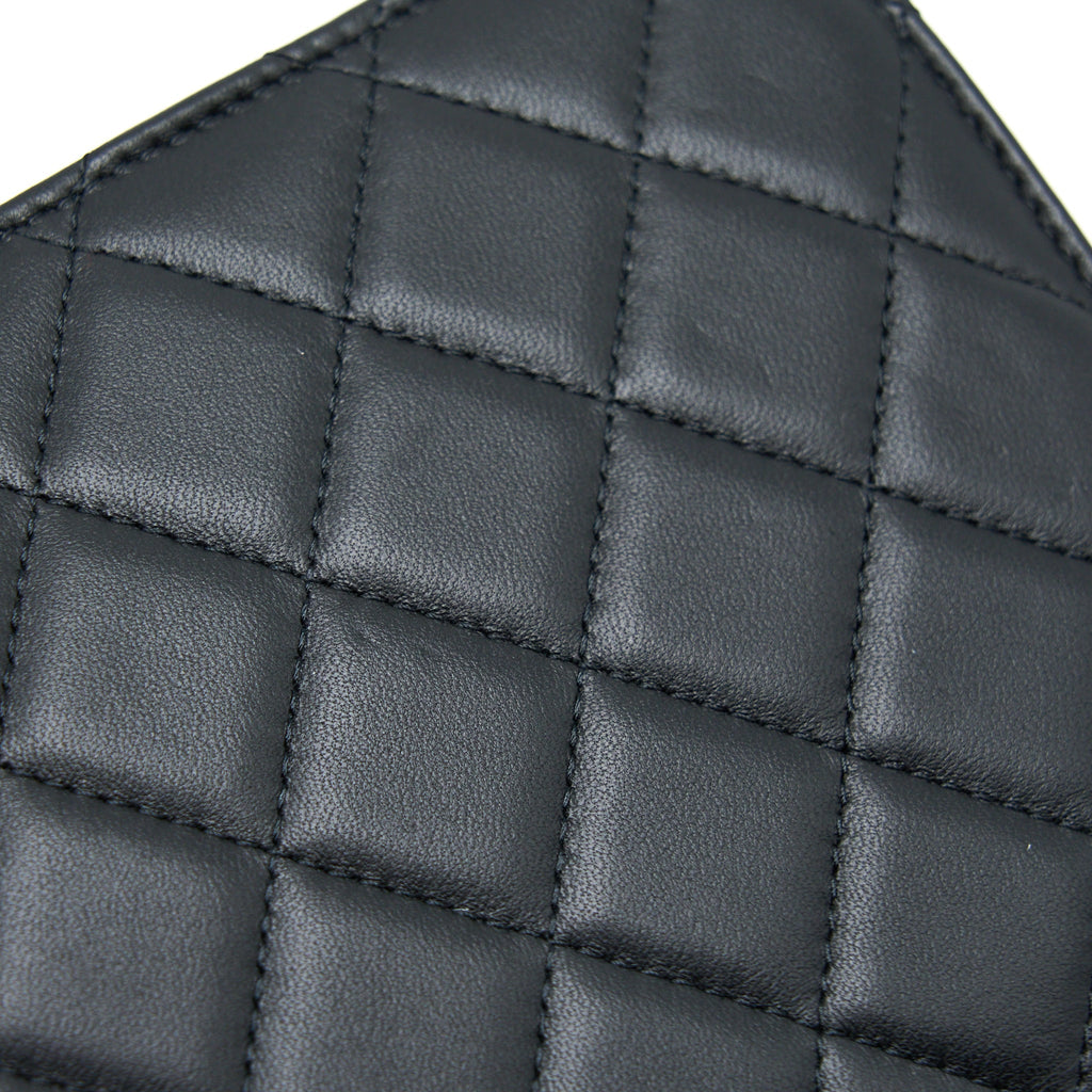 CHANEL TRENDY CC WALLET ON CHAIN LAMBSKIN BLACK GHW