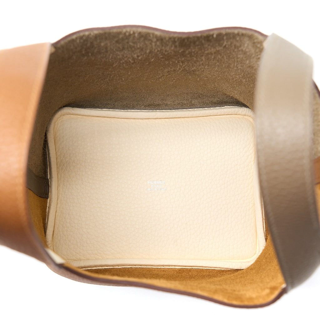 HERMES PICOTIN 18 LOCK BAG CLEMENCE GOLD/ETOUPE/NATA SHW