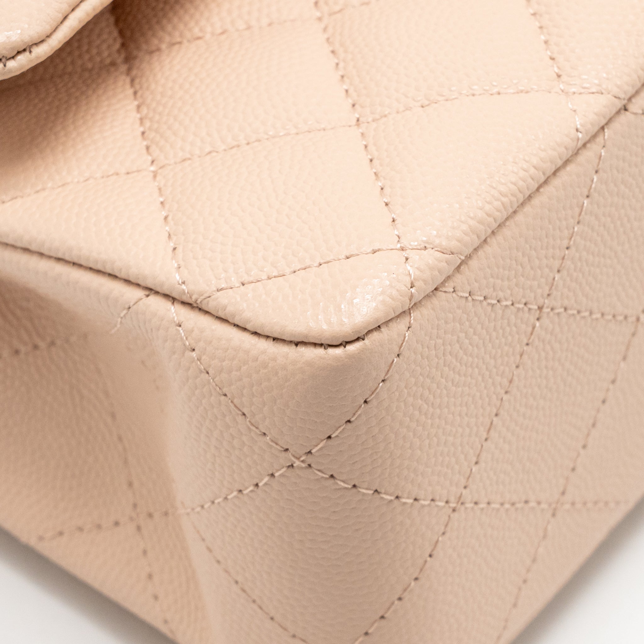 CHANEL MEDIUM CLASSIC DOUBLE FLAP BAG CAVIAR LIGHT PINK LGHW (MICROCHIP)