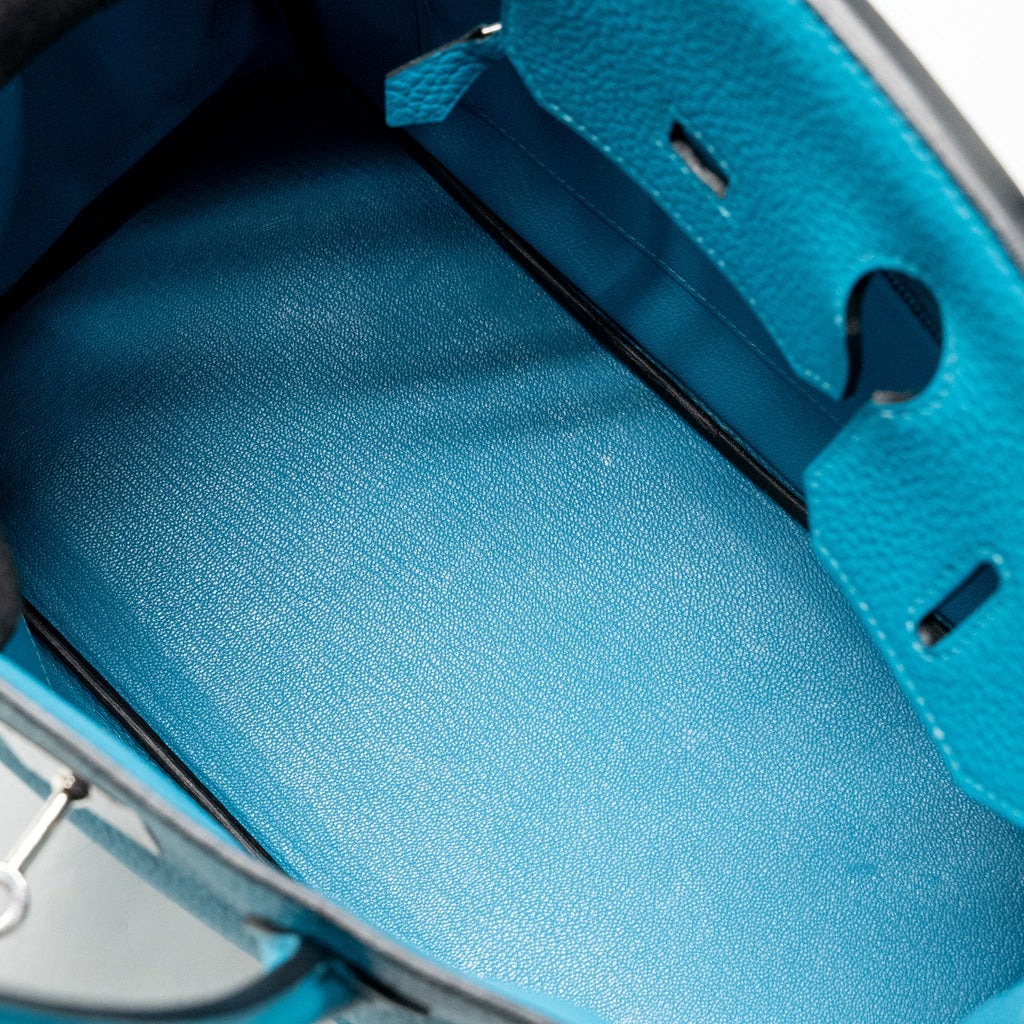 HERMES BIRKIN 30 CLEMENCE BLUE PAON SHW