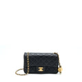 CHANEL PEARL CRUSH MINI RECTANGULAR LAMBSKIN BLACK WITH GHW (MICROCHIP)