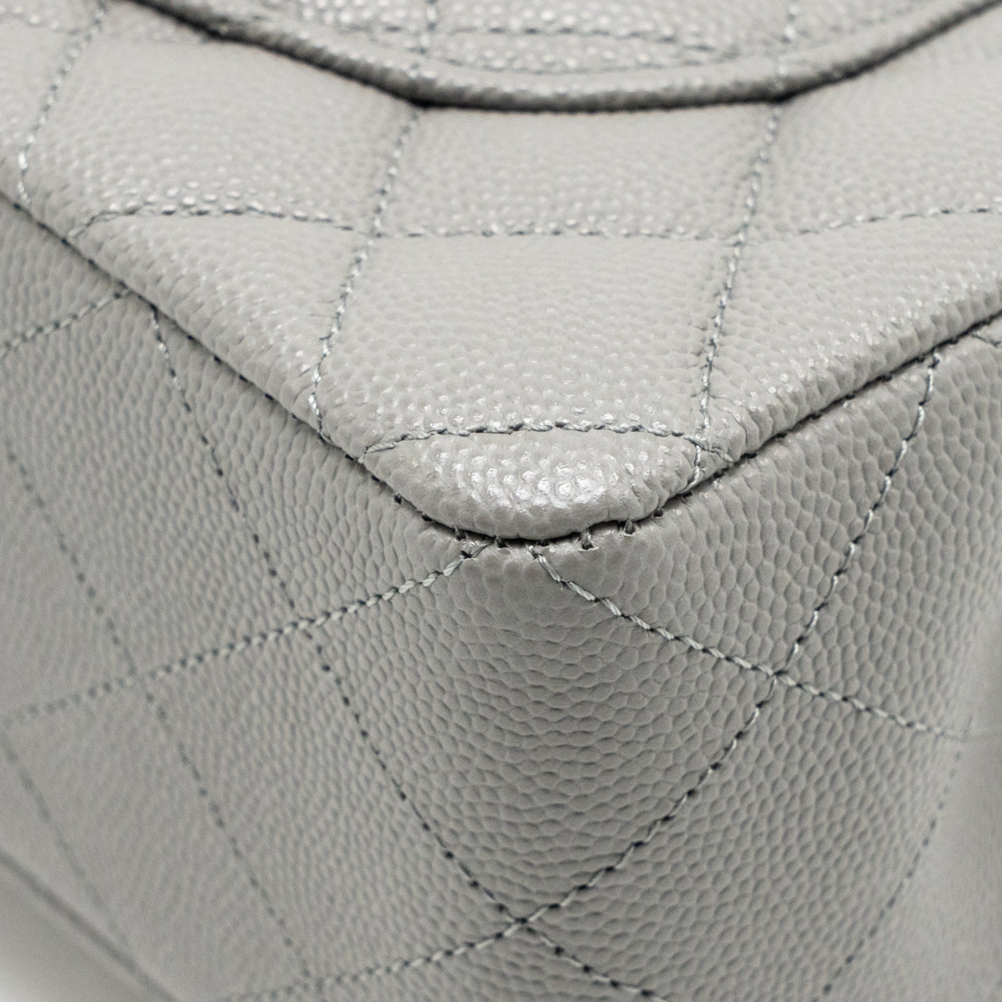 CHANEL SMALL CLASSIC DOUBLE FLAP BAG CAVIAR DARK GREY LGHW (MICROCHIP)