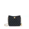CHANEL 22B PEARL CRUSH HOBO BAG LAMBSKIN BLACK WITH GHW (MICROCHIP)