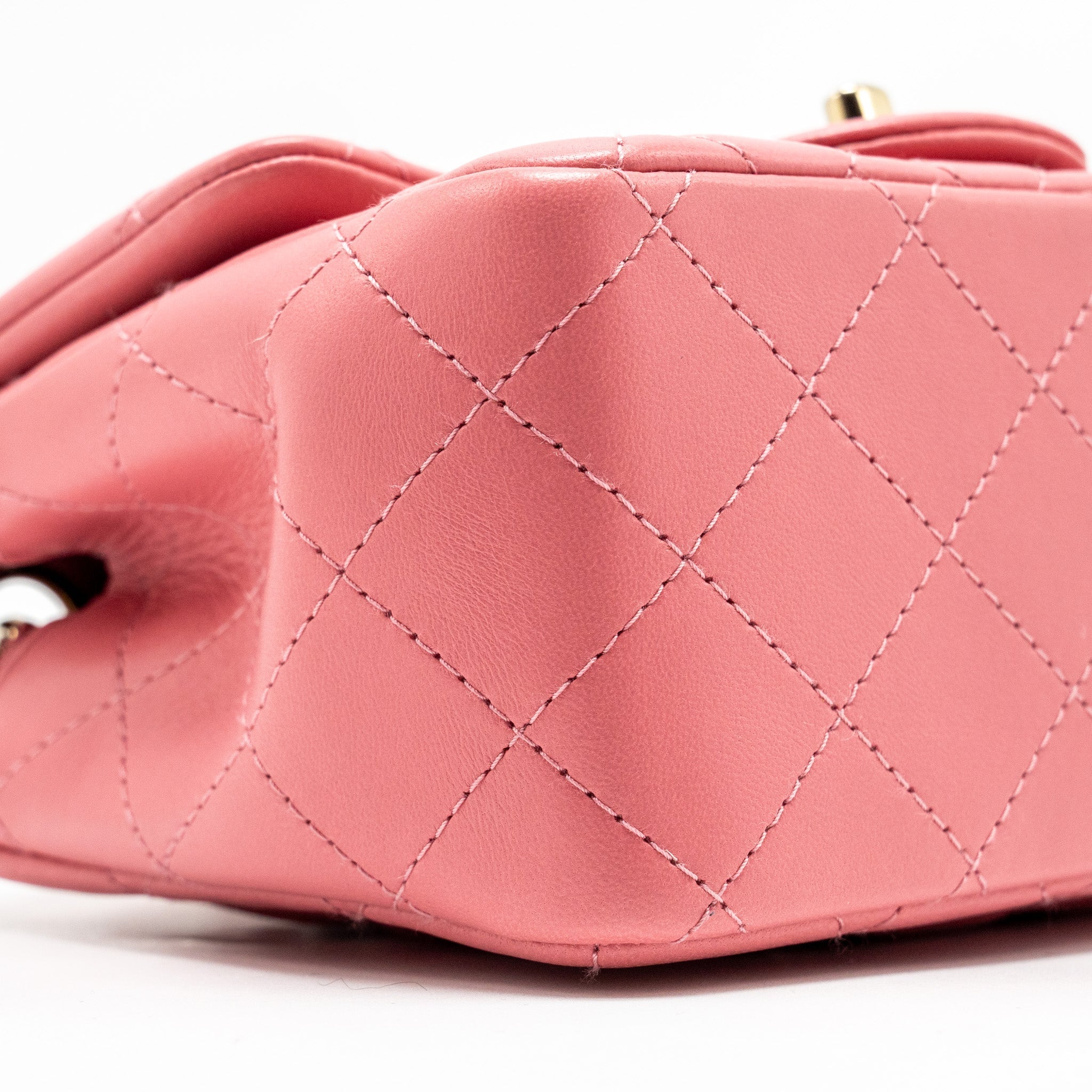 CHANEL MINI SQUARE FLAP BAG LAMBSKIN PINK LGHW (MICROCHIP)