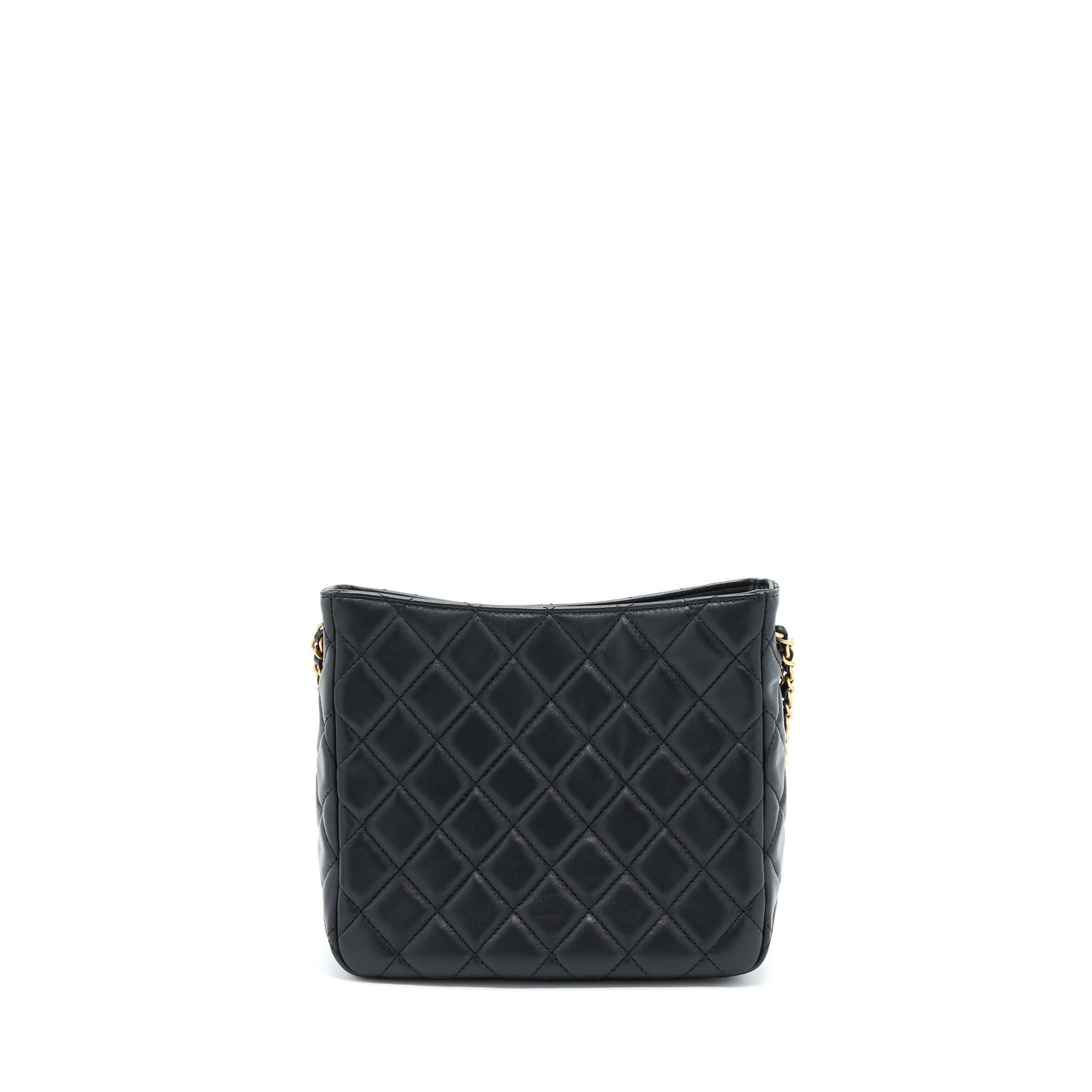 CHANEL 22B PEARL CRUSH HOBO BAG LAMBSKIN BLACK WITH GHW (MICROCHIP)