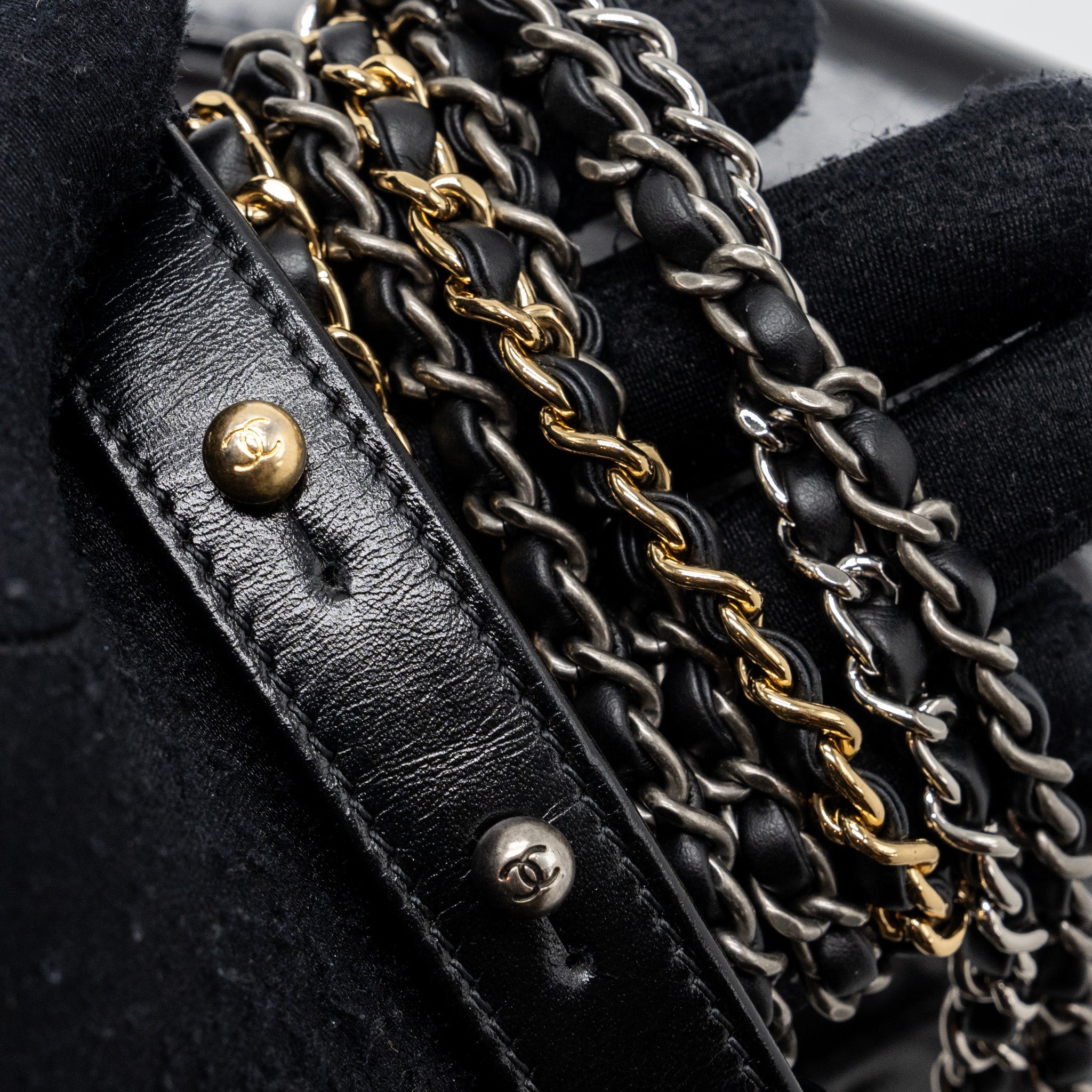 CHANEL SMALL GABRIELLE HOBO BAG AGED CALFSKIN BLACK MULTICOLOURED HARDWARE