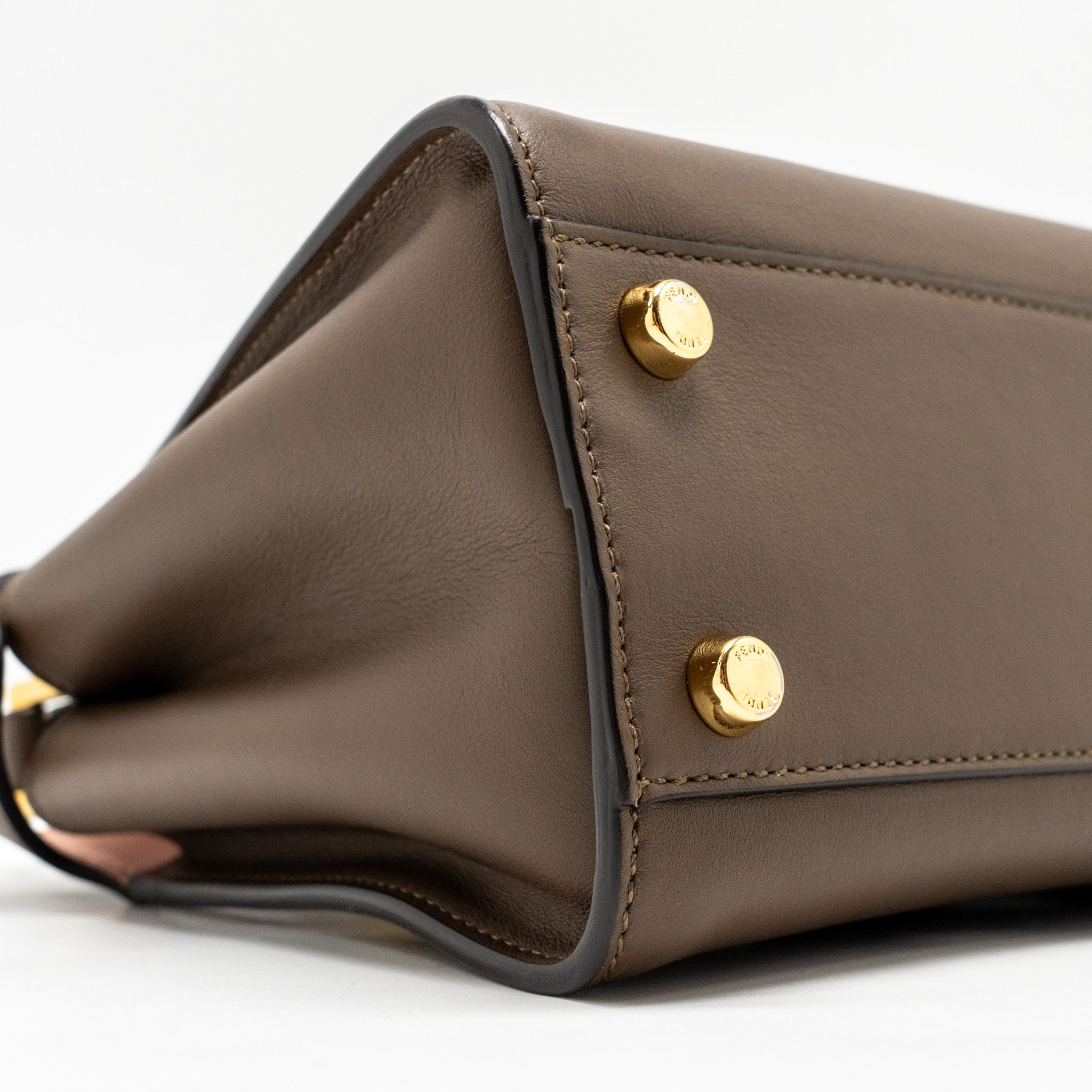FENDI SMALL PEEKABOO ICONIC BAG CALFSKIN BROWN GHW