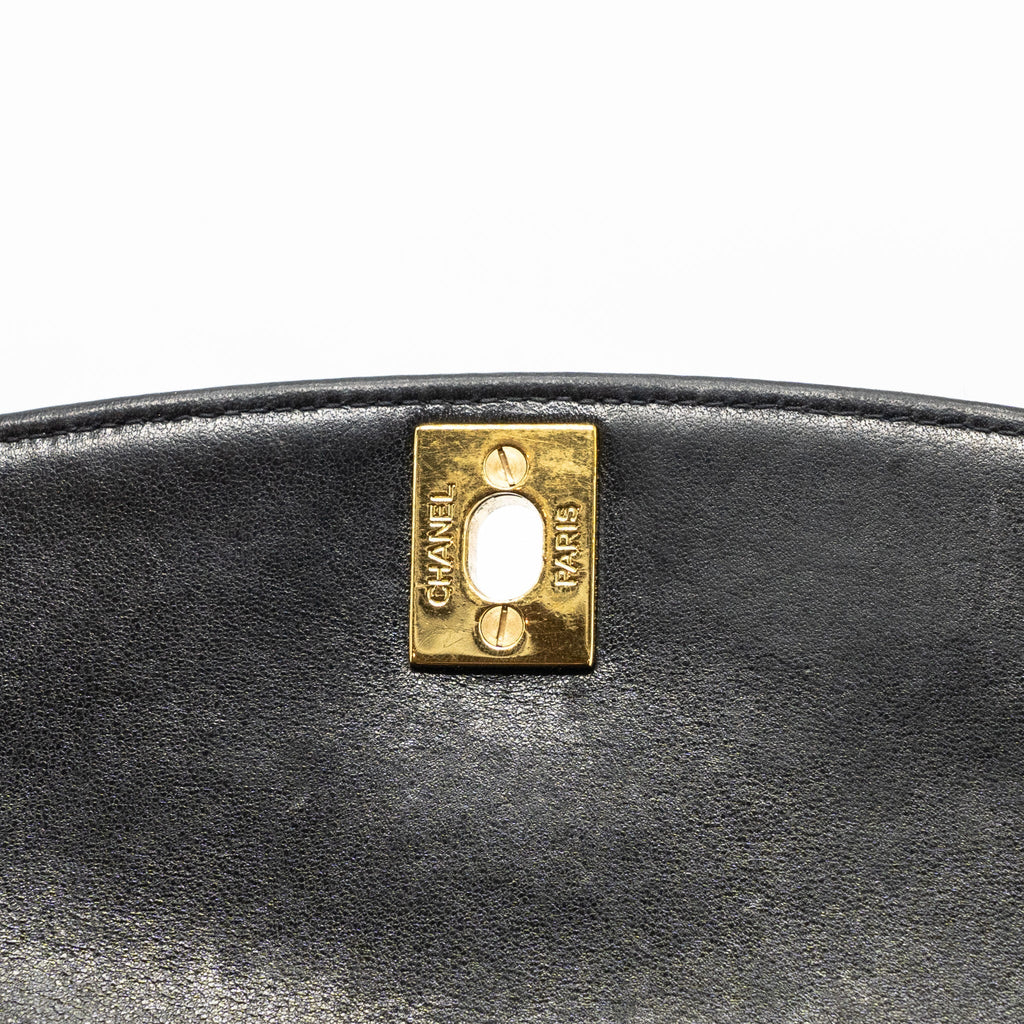 CHANEL VINTAGE DIANA FLAP BAG LAMBSKIN BLACK GHW