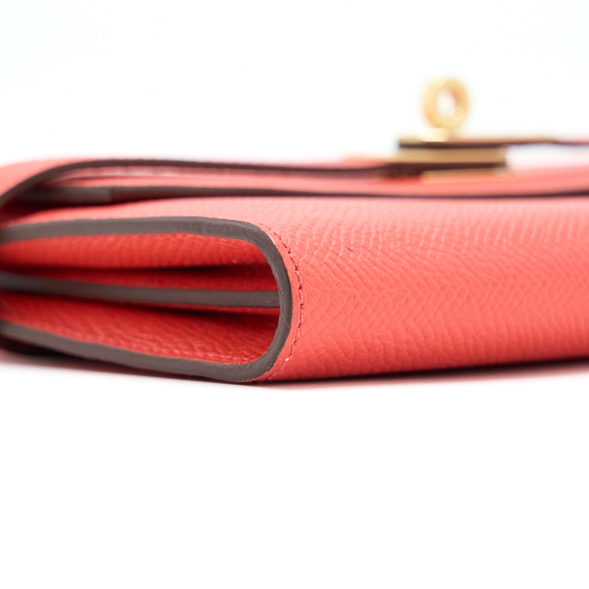 HERMES KELLY LONG WALLET EPSOM ROSE JAIPUR GHW