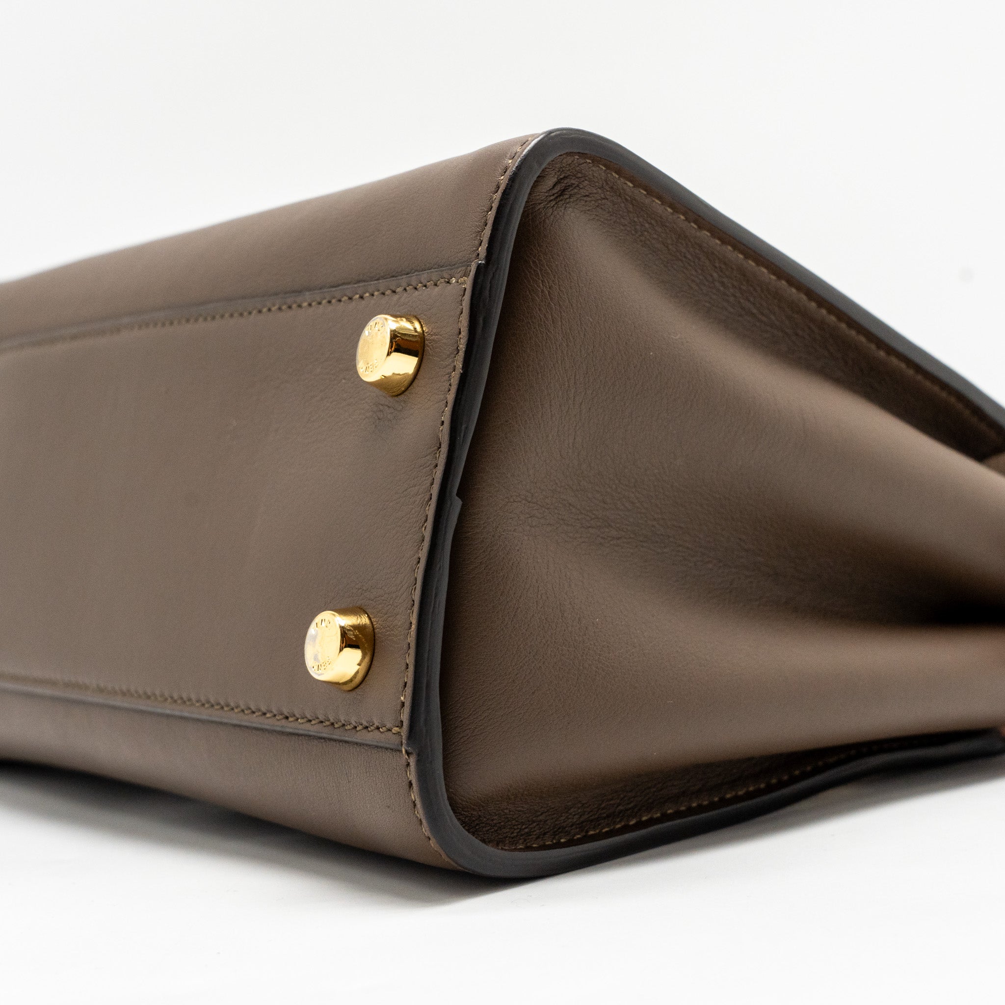 FENDI SMALL PEEKABOO ICONIC BAG CALFSKIN BROWN GHW